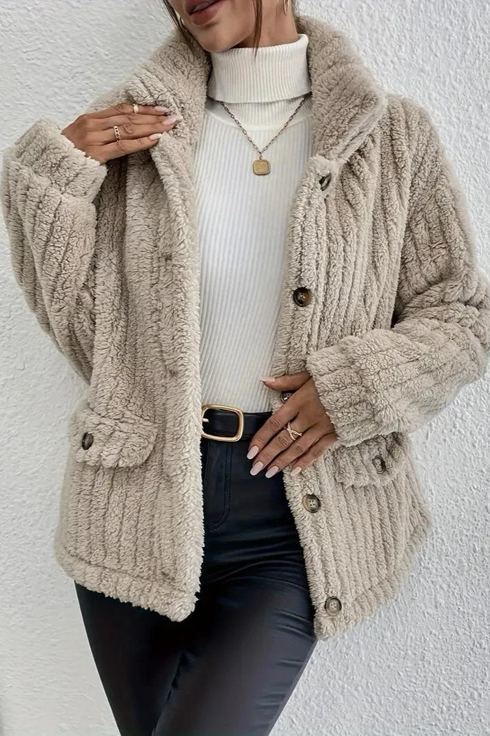 NOVA™ | Cardigan à Boutons en Velours Double Face