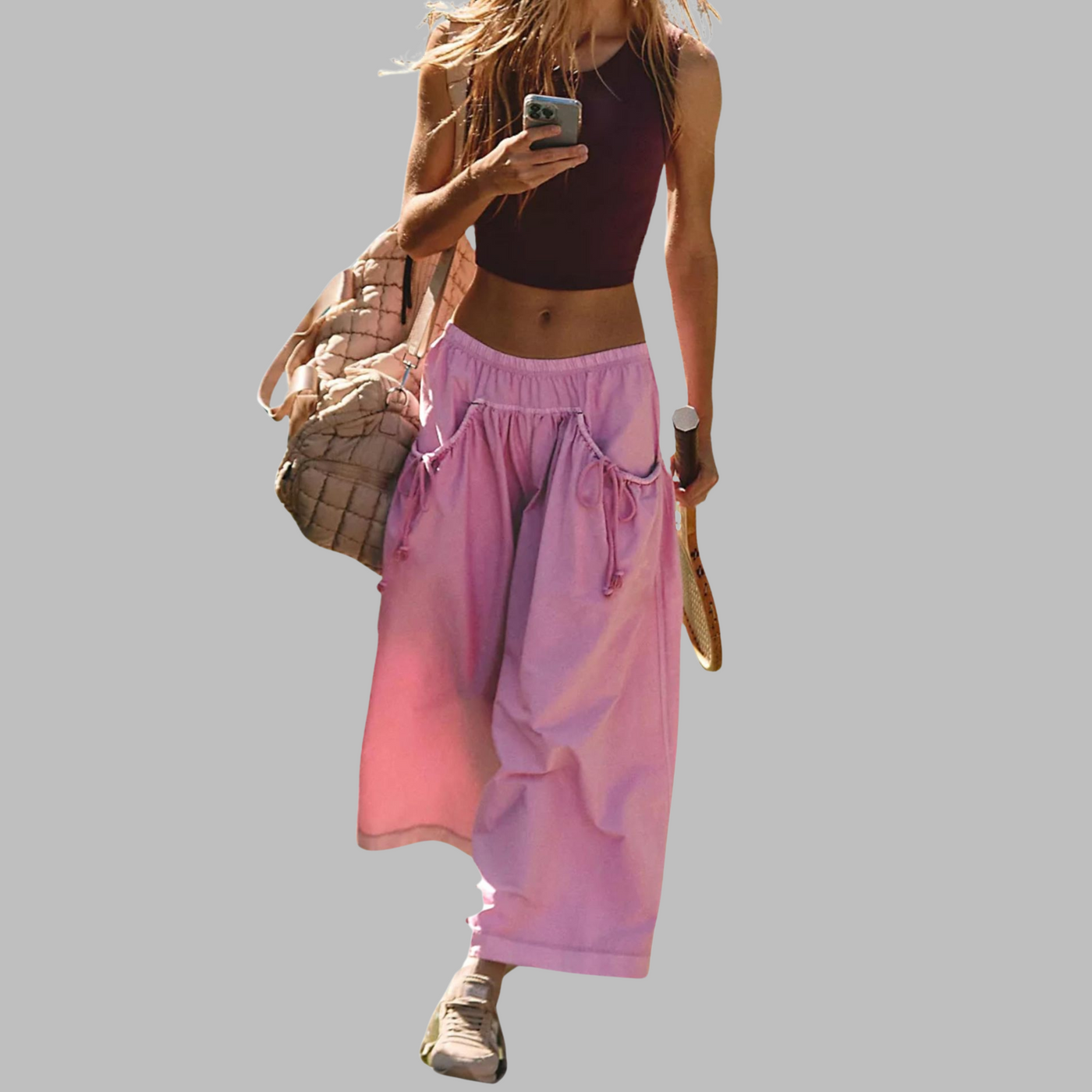 APPLE™ – Pantalons parachute cargo décontractés à jambes larges