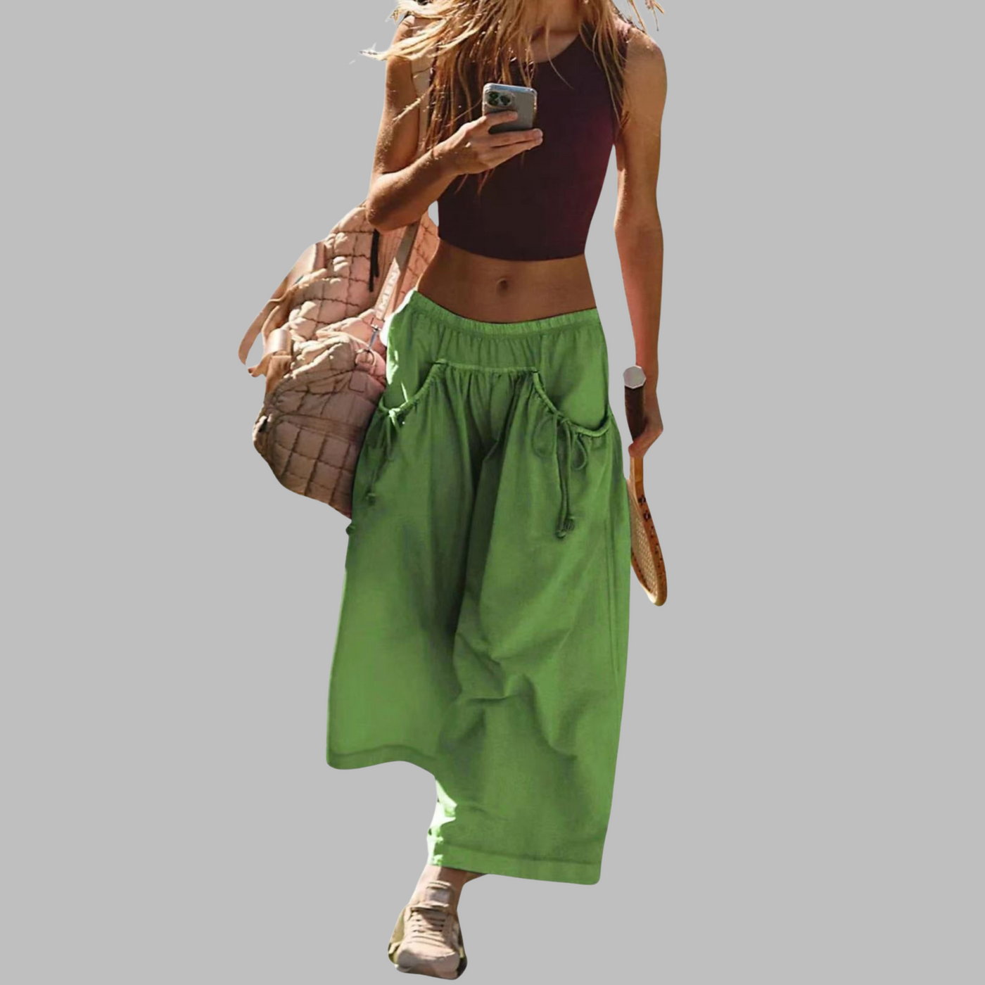 APPLE™ – Pantalons parachute cargo décontractés à jambes larges