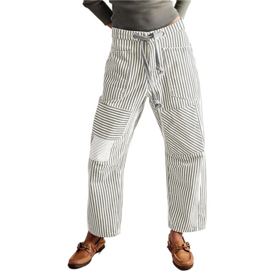 PERLAH™ – Pantalon large à rayures chic avec cordon de serrage