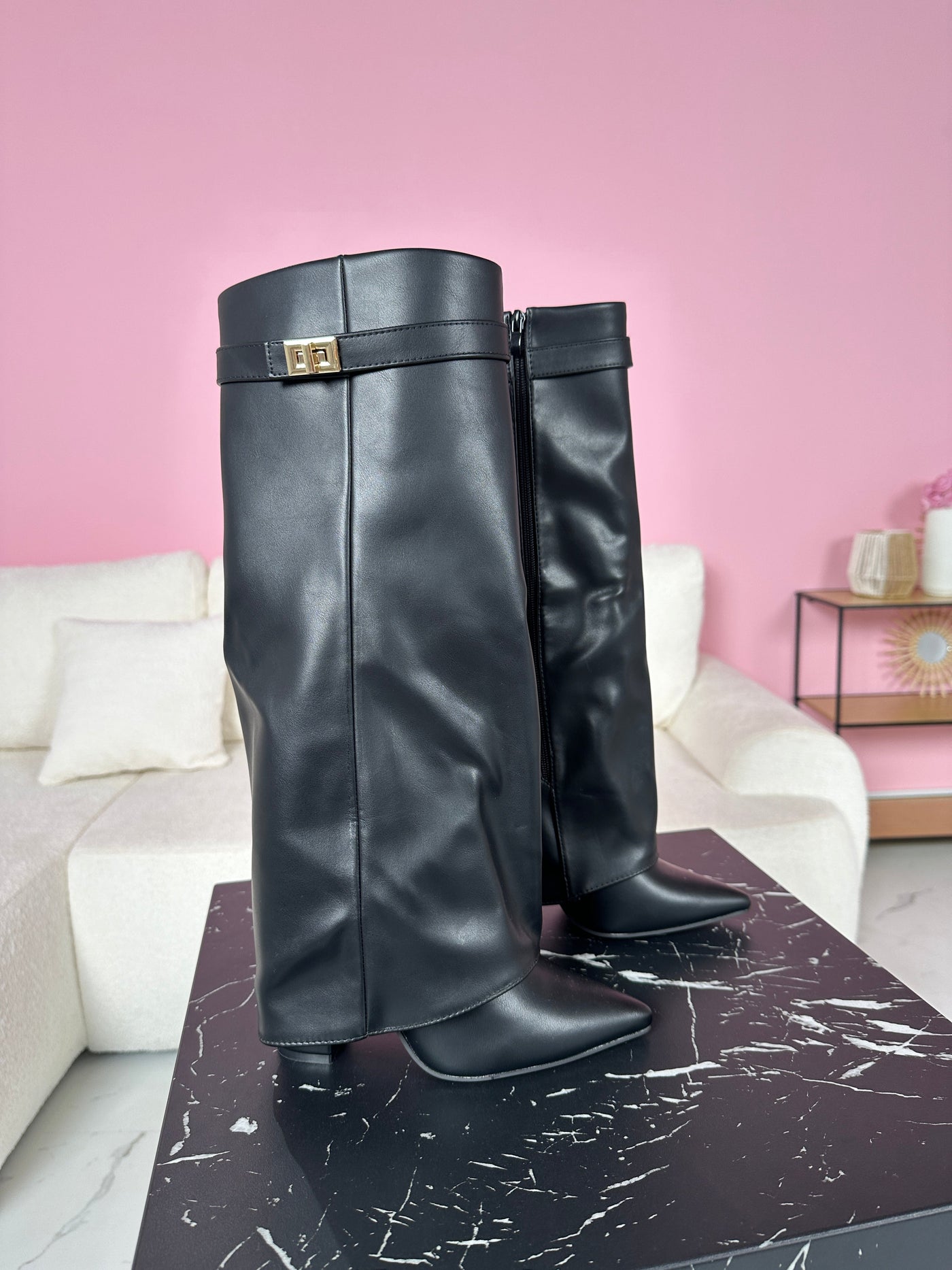 SERENA™ - Bottes en Cuir Noir