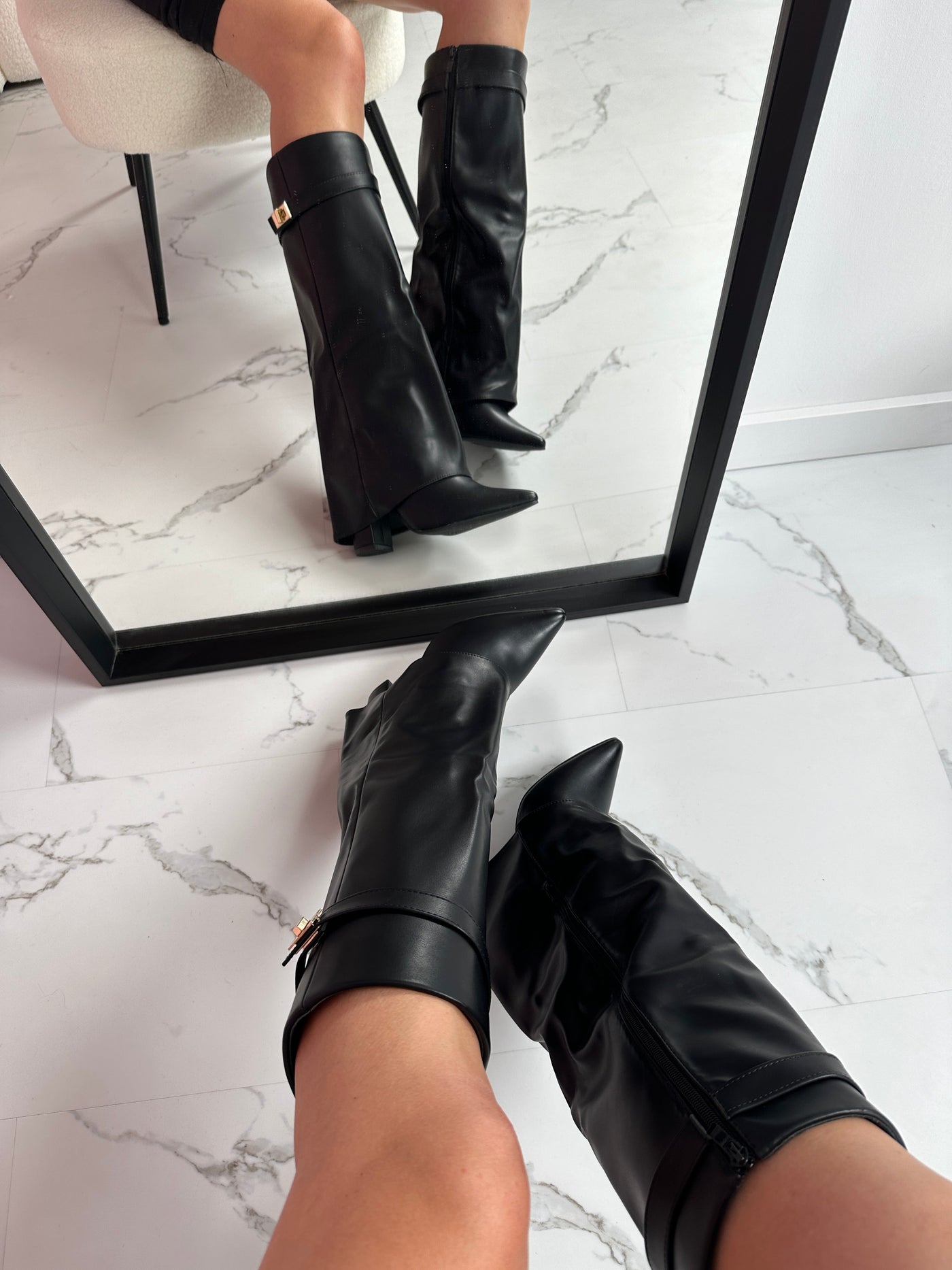 SERENA™ - Bottes en Cuir Noir