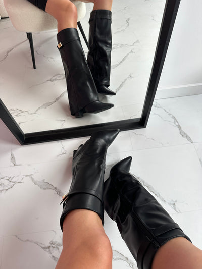 SERENA™ - Bottes en Cuir Noir