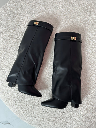 SERENA™ - Bottes en Cuir Noir