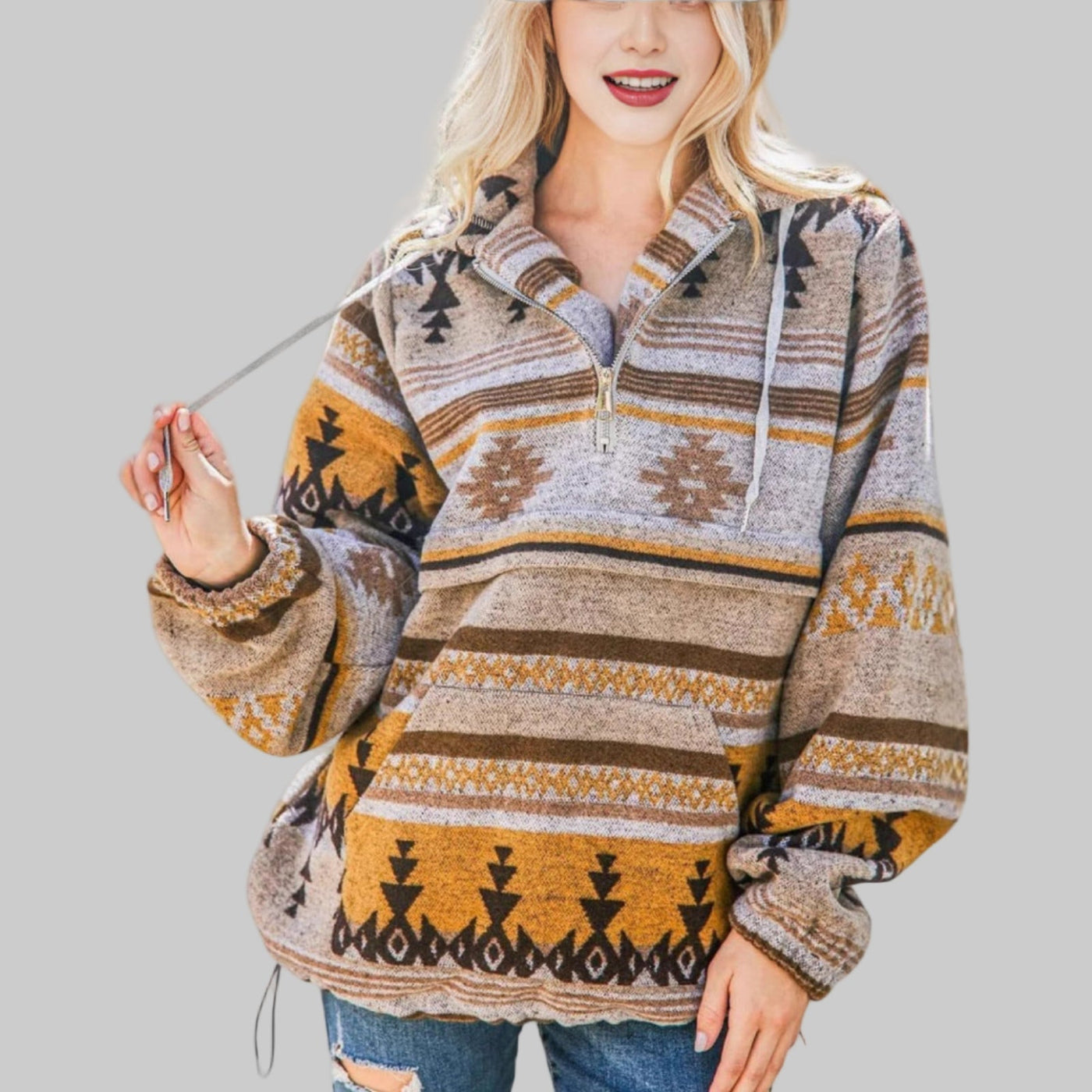 SAKU™ - Sweat à capuche zippé surdimensionné et confortable à manches longues