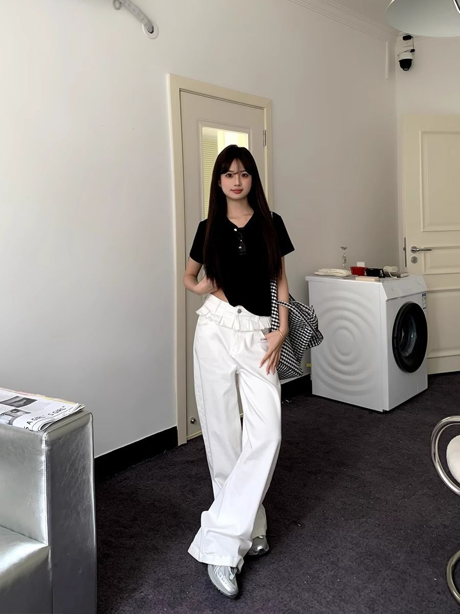 PAISLEY™ – Jeans Évasés Élégants avec Dentelle