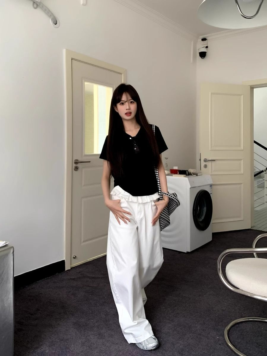 PAISLEY™ – Jeans Évasés Élégants avec Dentelle