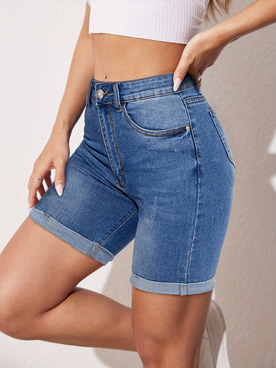 RAPHAELLE™ - Short en Jean Bermuda Élastique