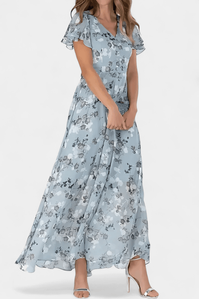 Amara | Robe Maxi à Manches Volantes Florales