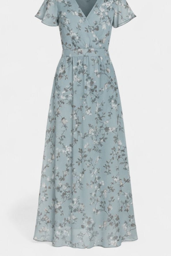 Amara | Robe Maxi à Manches Volantes Florales