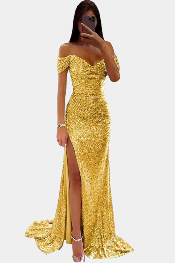 Ariel | Robe de sirène à paillettes décolletée