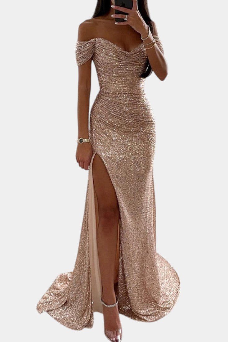 Ariel | Robe de sirène à paillettes décolletée