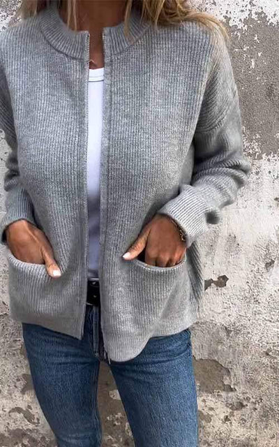 SARIA™ - Cardigan Tricot Zippé